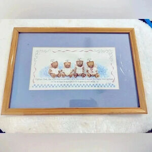 Vintage 1988 Bears Matthew Mark Luke & John Praying Guardian Angel Art Nursery